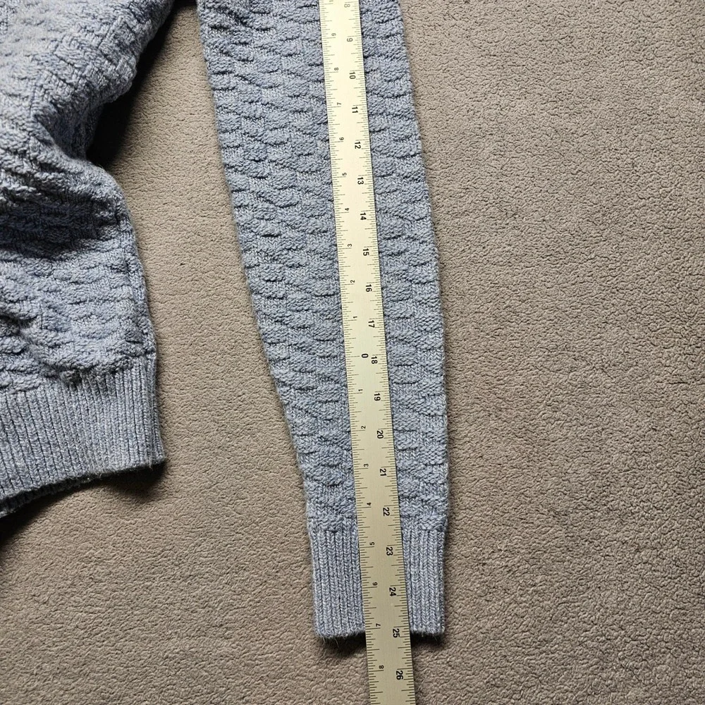 NWT Banana Republic Men Textured Crewneck Sweater Light Blue Cotton Blend Size S